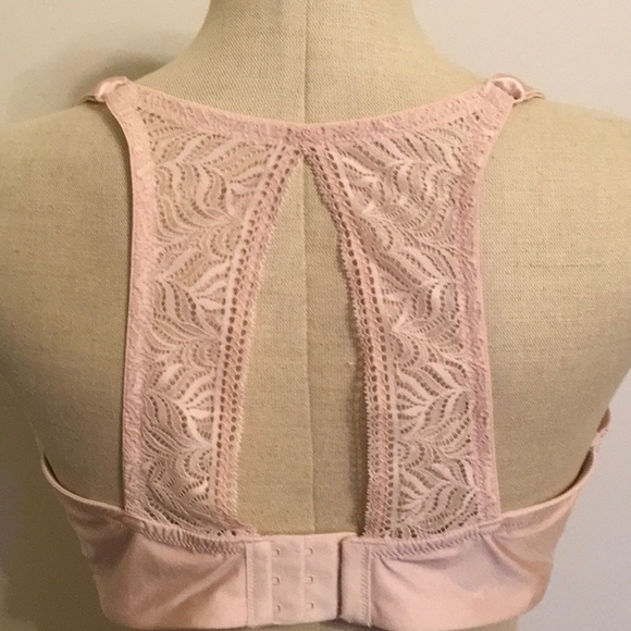 Paramour by Felina Carolina BLUSH PINK Seamless Plunge Racerback Bra Size 38DDD - Picture 7 of 9